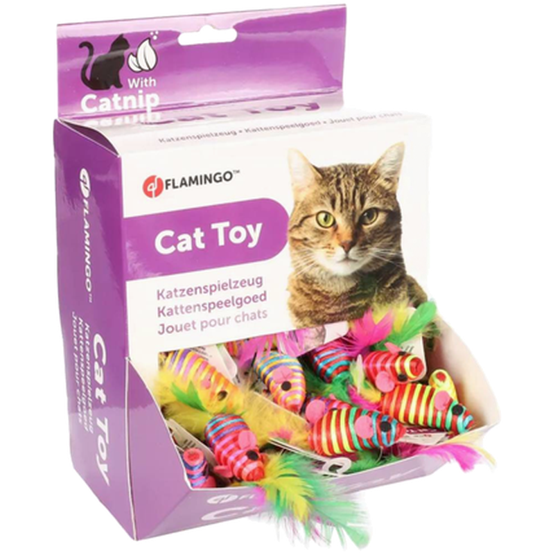 Flamingo - Katteleke Babby Mouse Mix 6 cm - Katt - Helse og pels - Hygiene - Katteleker - Dyrekassen.no