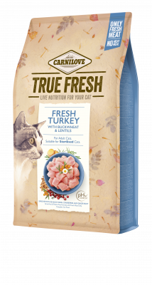 Carnilove - True Fresh Cat Kalkun 1,8 kg - Katt - Helse og pels - Kosttilskudd - Tørrfôr - Dyrekassen.no