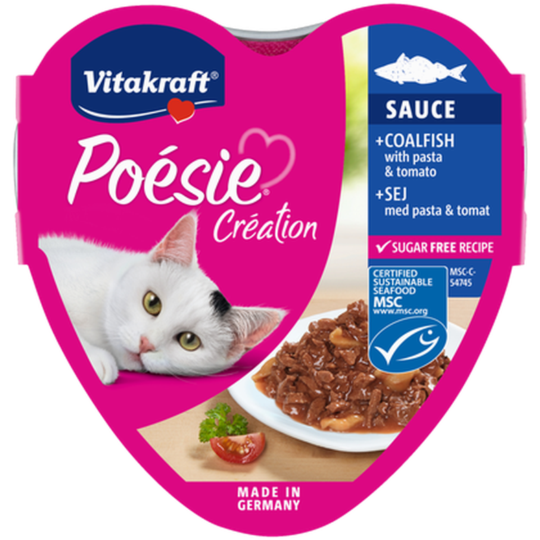 Vitakraft - Poesie torsk og tomat 85g - Katt - Helse og pels - Kosttilskudd - Våtfôr - Dyrekassen.no