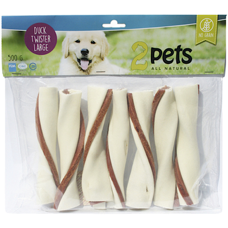 2 pets - Tuggtwister Duck 80 g - Hund - Hundegodteri - Dyrekassen.no