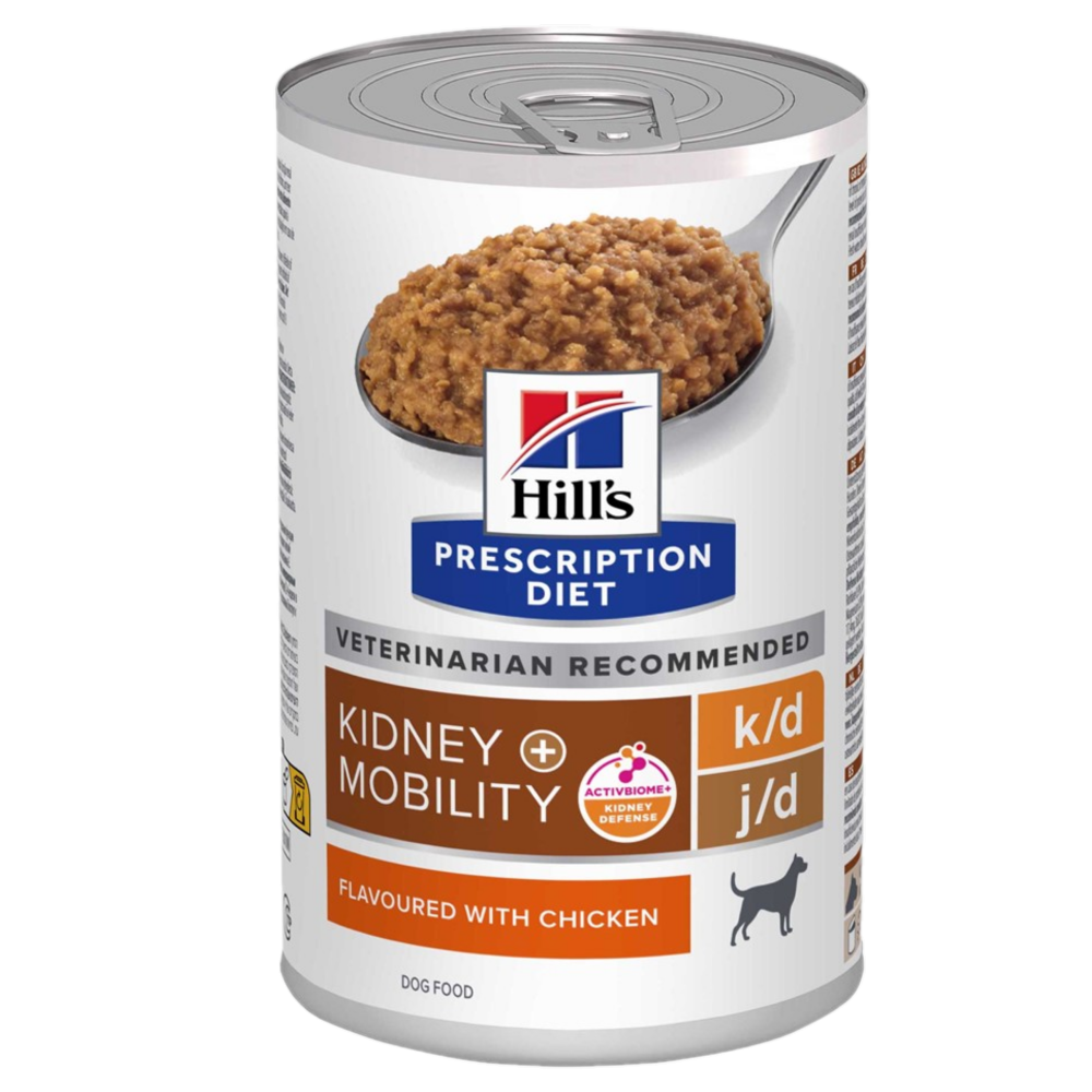 Hill's Prescription Diet Dog - k/d + Mobility Kidney Care Chicken Hermetikk - Våtfôr til hund 370 g - Hund - Våtfôr - Dyrekassen.no