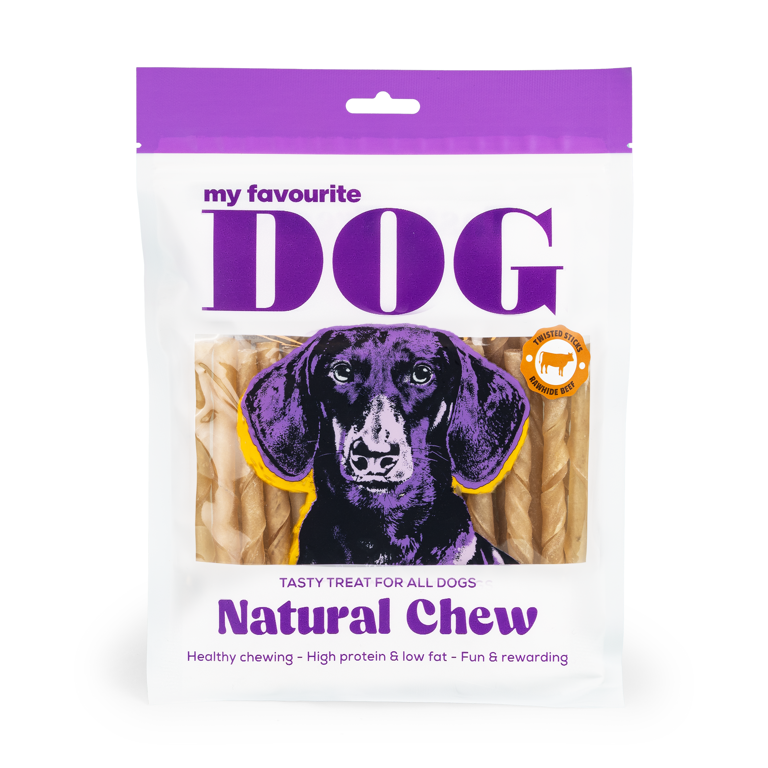 My favourite DOG - Tvunnet råskinnspinner - Natural 12,5 cm, 300 g, 30-pk - Hund - Hundegodteri - Dyrekassen.no