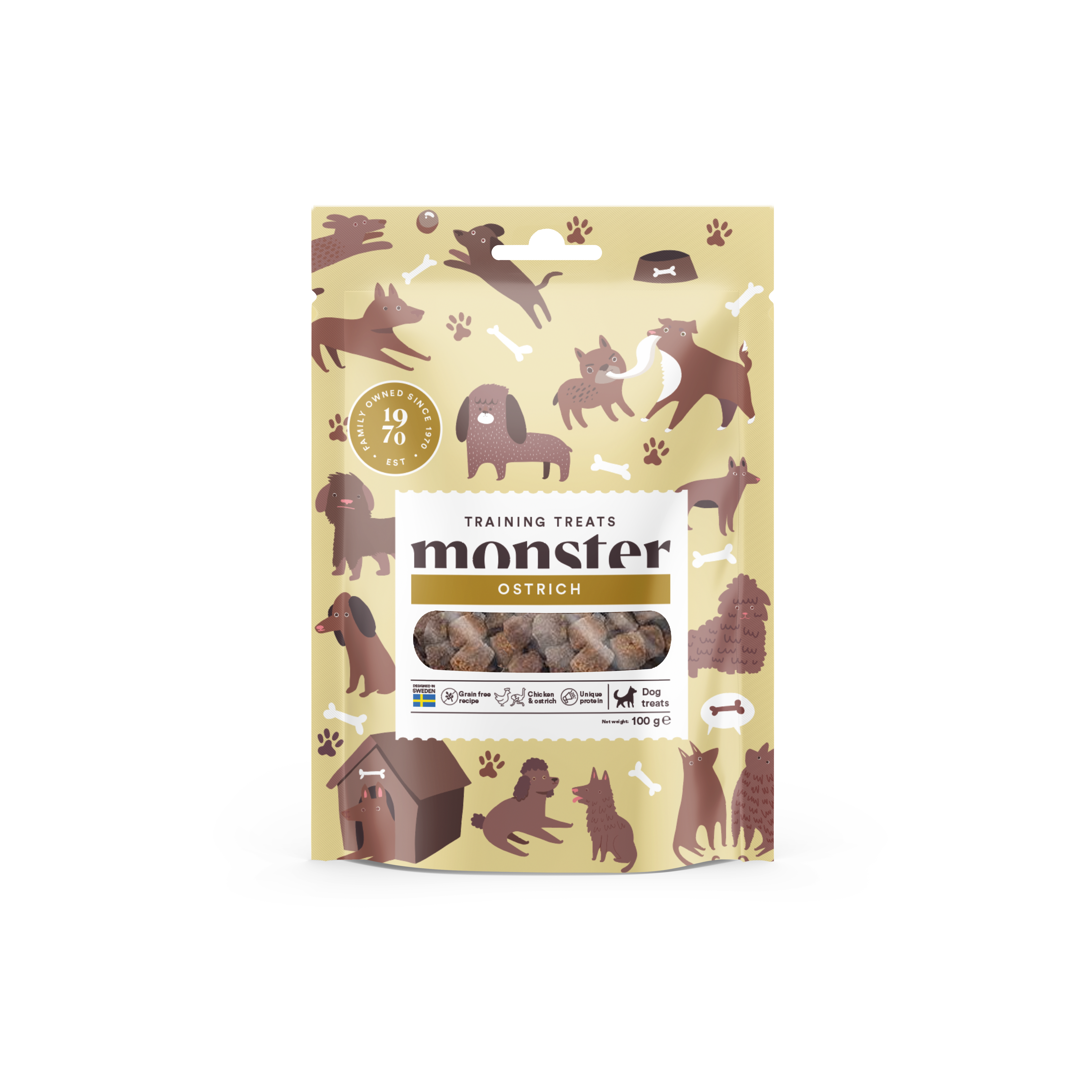 Monster Pet Food Hundetreningsgodbiter struts 100 g