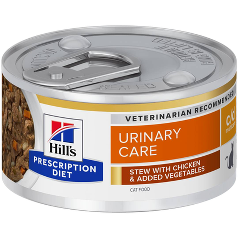 Hill's Prescription Diet Feline - c/d Urinary Care Chicken & Vegetables Stew Canned - Wet Cat Food 82 g x 24 - Katt - Helse og pels - Hygiene -
