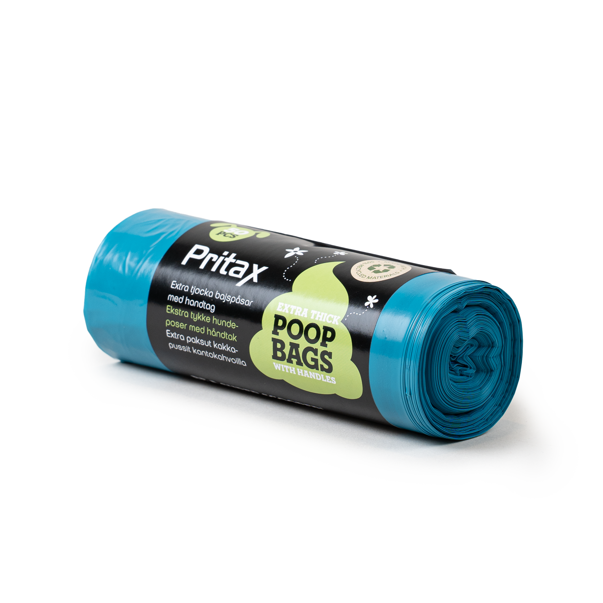 Bæsjeposer Pluto ekstra tykke med håndtak 50-p Turkis