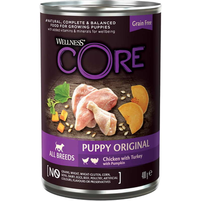 CORE Petfood - Dog Puppy 95 % Duo Protein All Breed Original 400g - Hund - Våtfôr - Dyrekassen.no