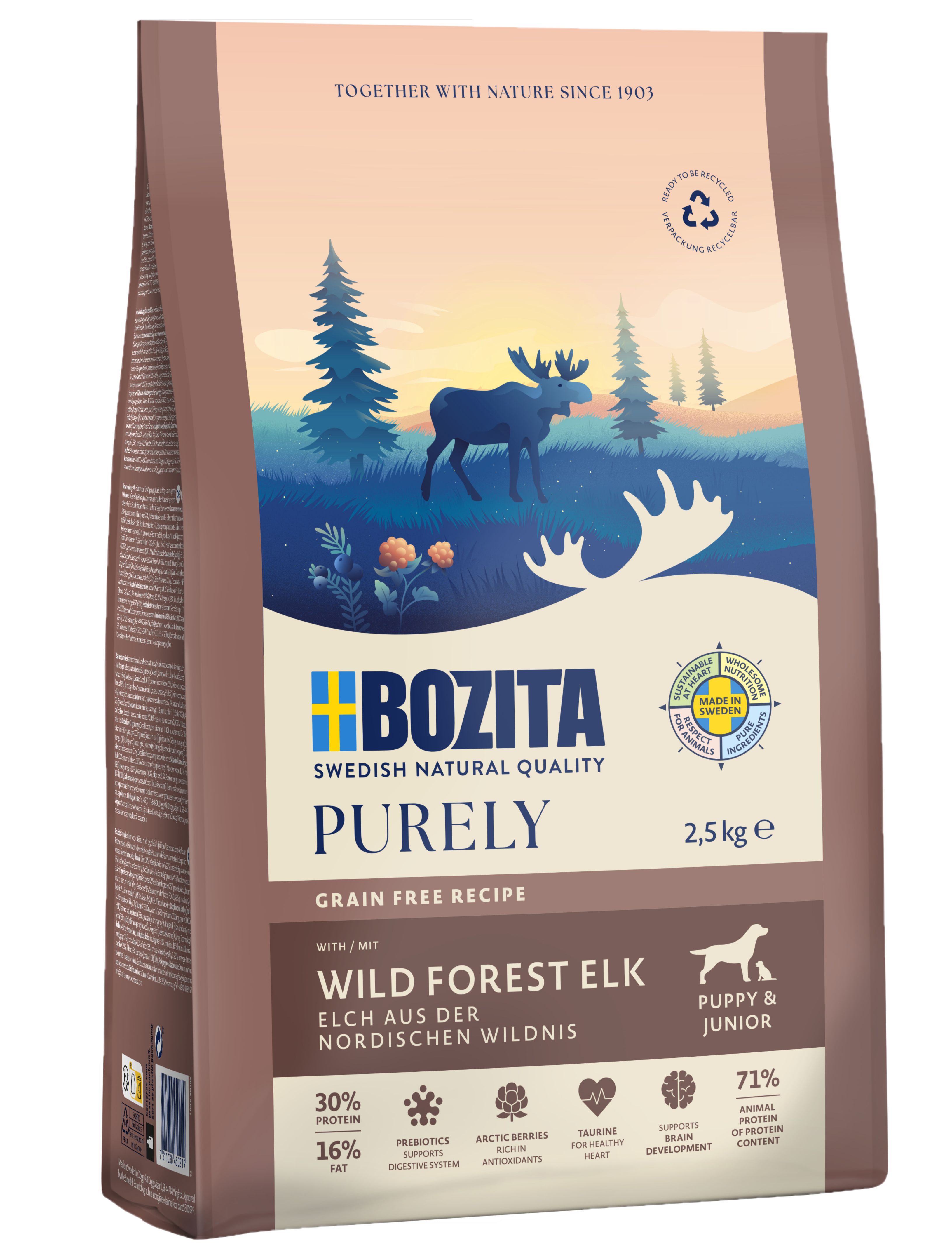 Bozita Hund Hund Purely Puppy & Junior Elk