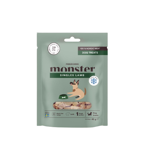 Monster Pet Food Hundegodbiter frysetørket lam 45 g
