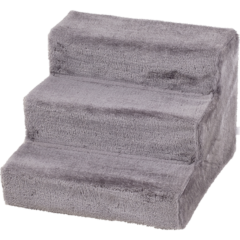 Karlie - Easy Steps hunde- og kattetrapp Plysch grå 43 x 41 x 30 cm - Hund - Helse og pels - Pelspleie - Shampoo og pleie - Bilramper - Dyrekassen.no