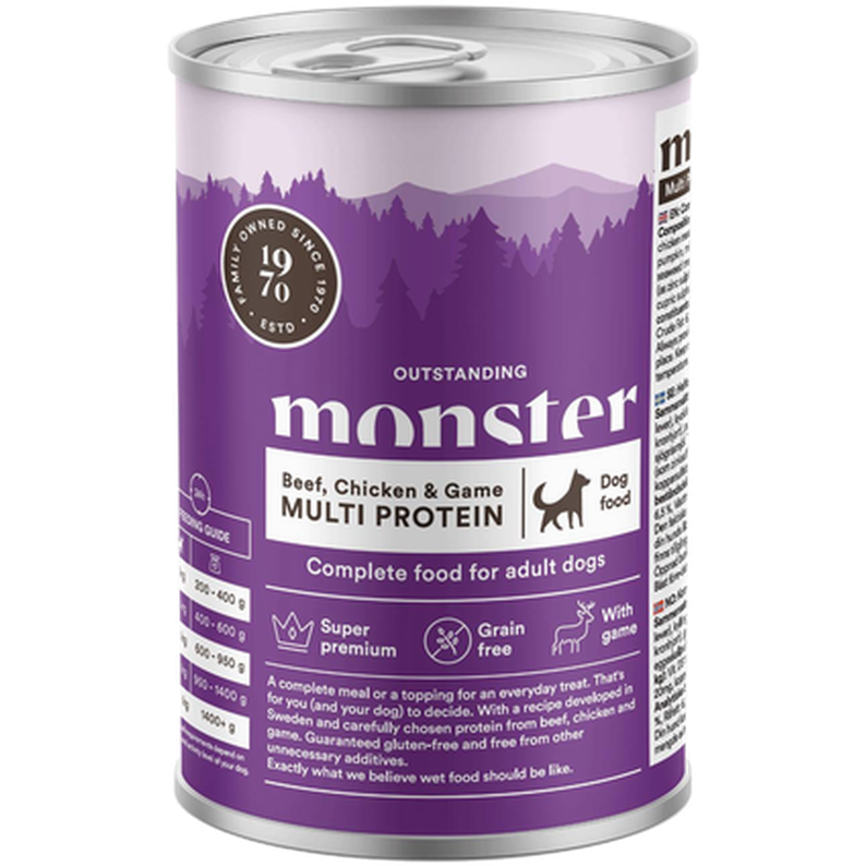 Monster Pet Food Dog Multi Beef / Chicken / Game Boks
